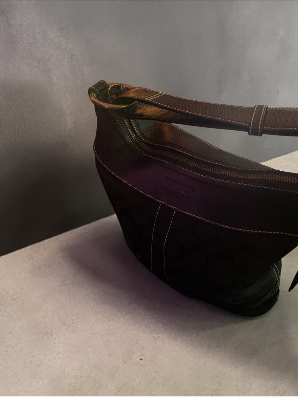 Coach Vintage Legacy Signature Black Jacquard Slim Hobo Crossbody Bag 10403 - Picture 3 of 10
